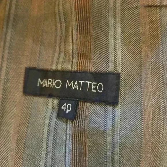 VTG Mario Matteo Womens Made In Italy Striped Blazer Olive Green Size 8 - Picture 10 of 12